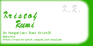 kristof rumi business card