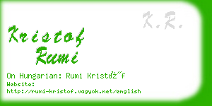 kristof rumi business card